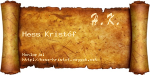 Hess Kristóf névjegykártya